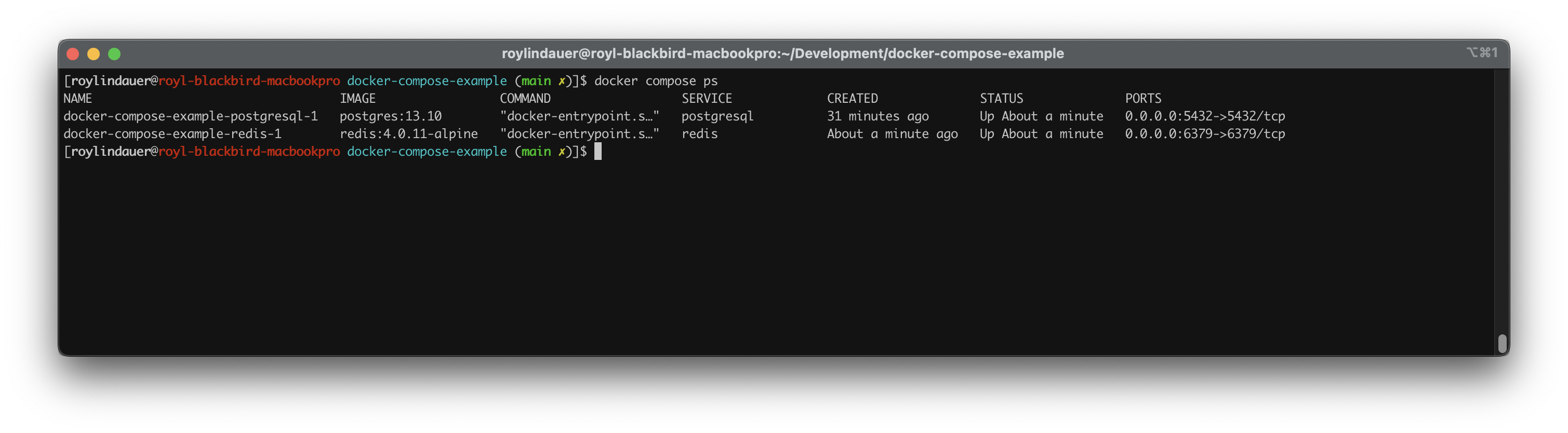 docker compose ps