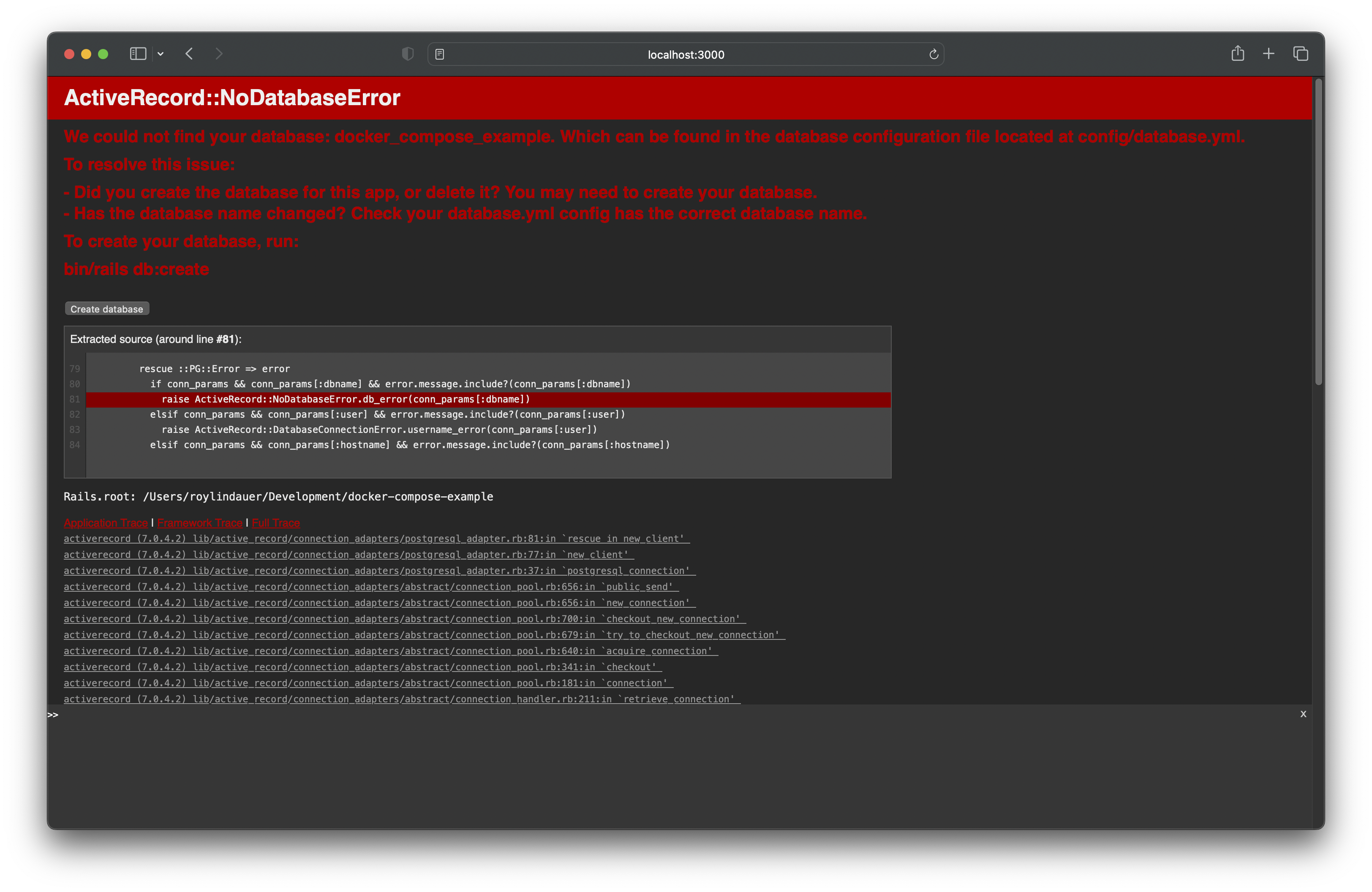 Persistent storage error